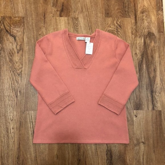 Orvis Sweaters - NWT Orvis Pullover V-neck Sweater 3/4 length Sleeves